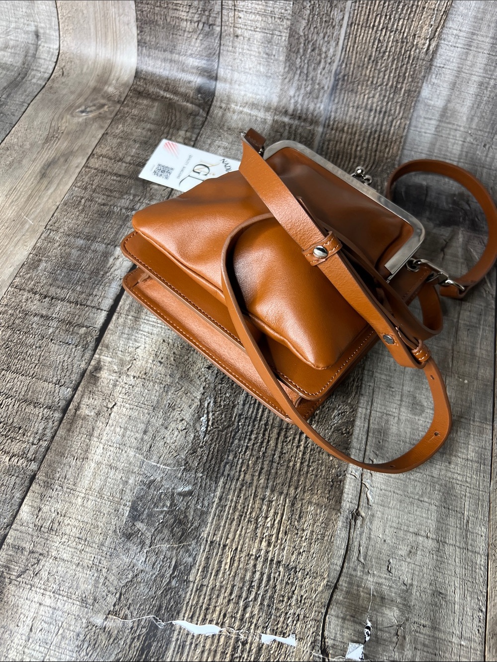 Kee Kain Two-in-One Detachable Mini Brown Leather Crossbody Bag - Picture 9 of 12